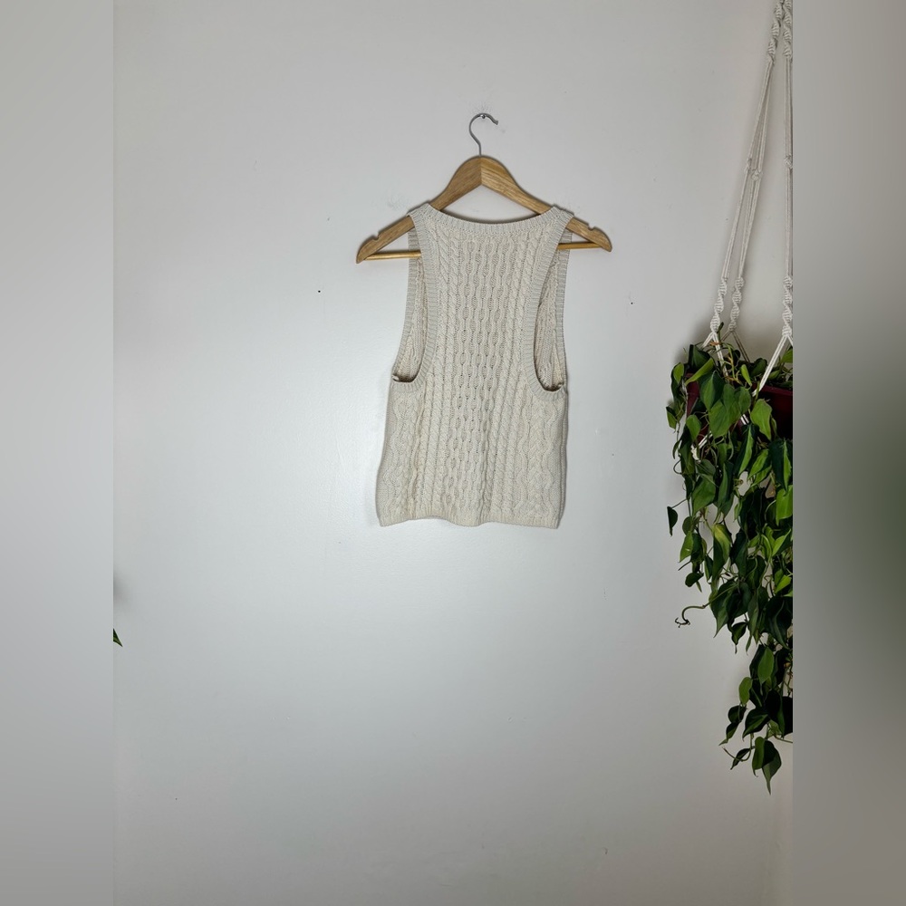 Free People High Tide Cable Tank In Ivory - Picture 7 of 9